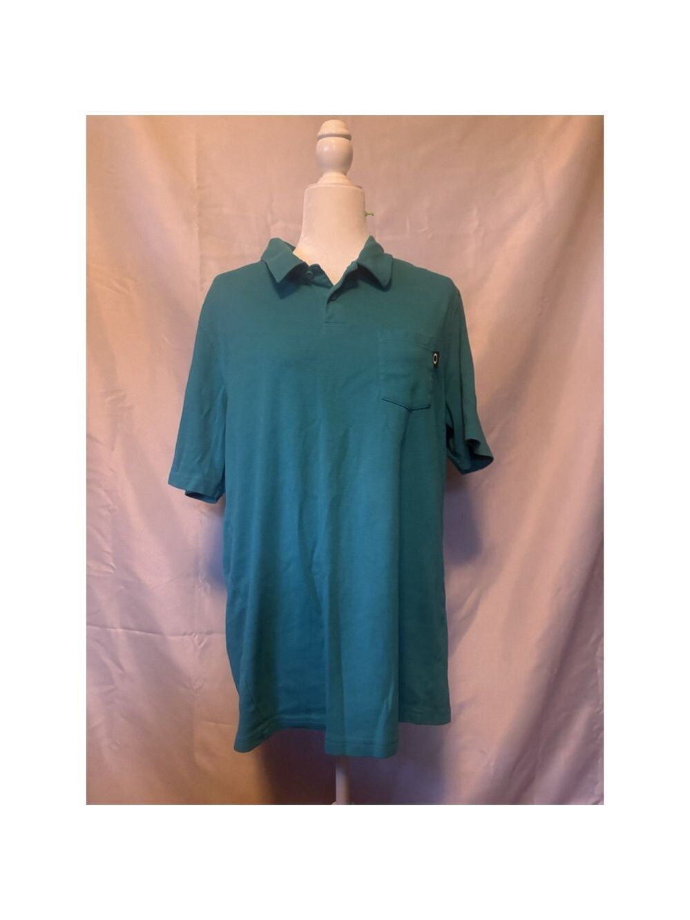 Oakley Men's XL Regular Fit Polo Shirt Short Sleeve Teal Blue Pocket Golf Casual